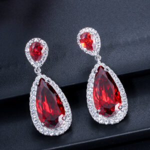 Micro-inlaid Zircon Long Earrings